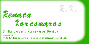 renata korcsmaros business card