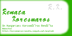 renata korcsmaros business card